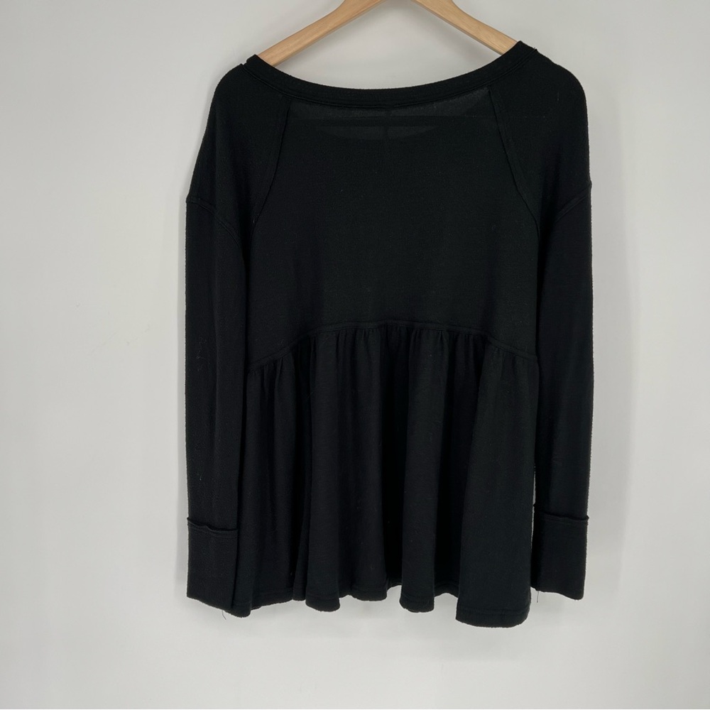 Free People Black Forever Your Girl Babydoll oversized Tee - Picture 9 of 9